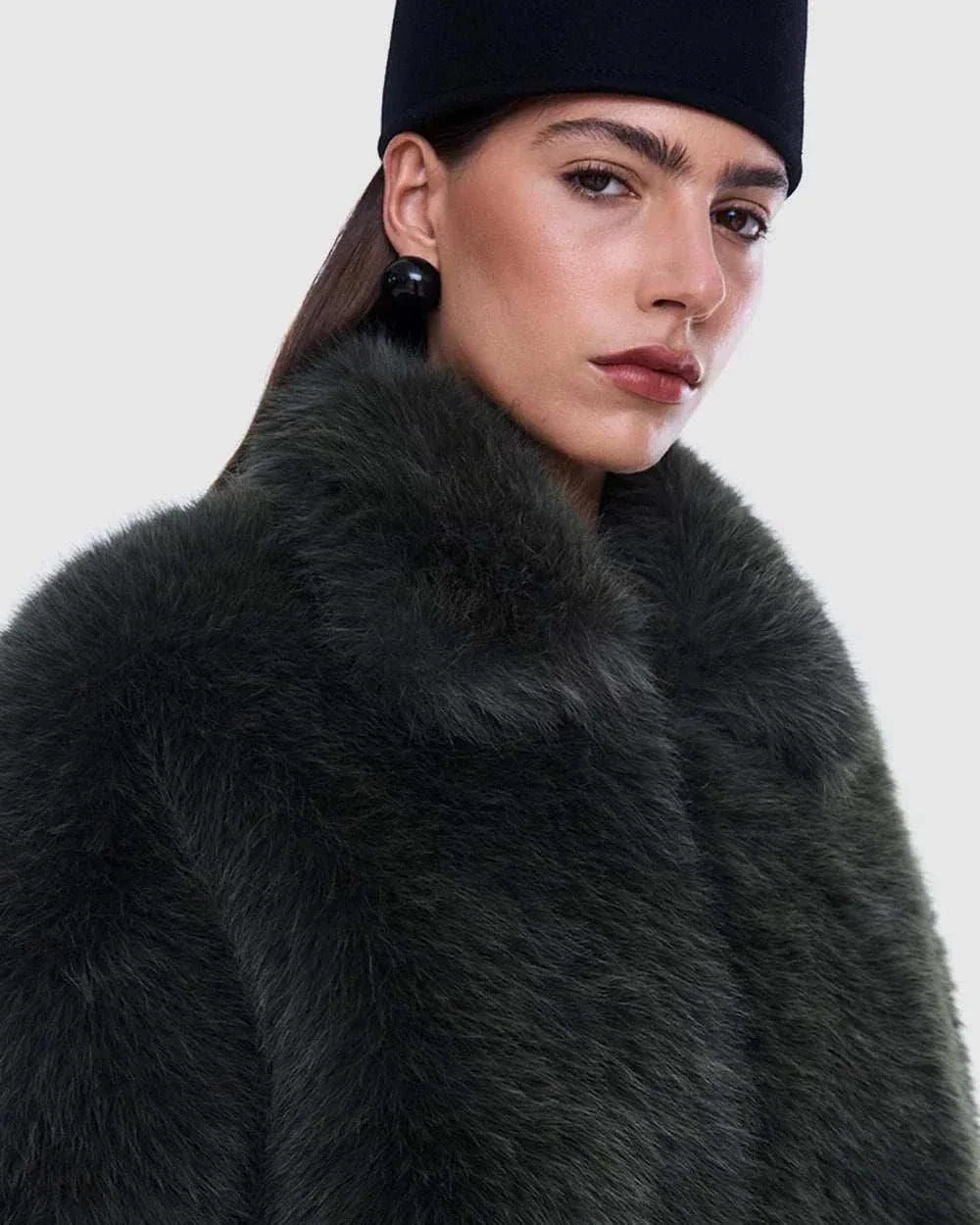 Ena Pelly Daphne Faux Fur Bomber Olive