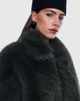 Ena Pelly Daphne Faux Fur Bomber Olive