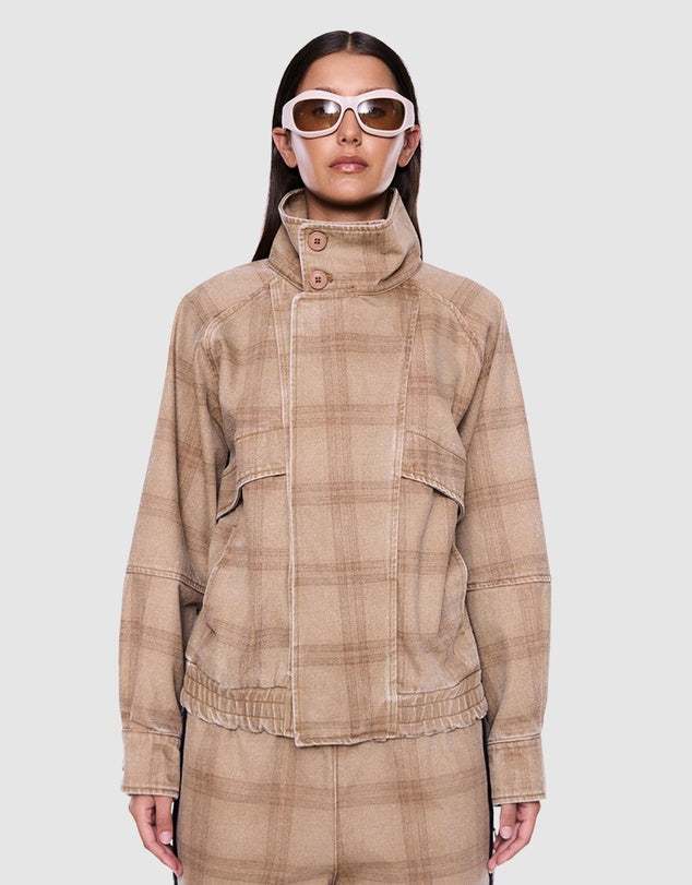 Ena Pelly Zuri Jacket Beige Check