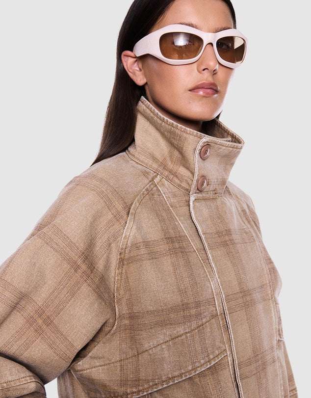 Ena Pelly Zuri Jacket Beige Check