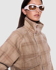 Ena Pelly Zuri Jacket Beige Check