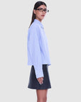 Ena Pelly Georgia Boxy Shirt Blue Check