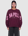 Ena Pelly Mila Oversized Sweater Deep Cherry Red