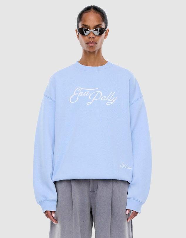 Ena Pelly Mila Oversized Sweater Soft Blue