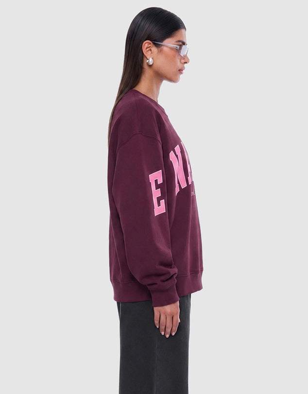 Ena Pelly Mila Oversized Sweater Deep Cherry Red