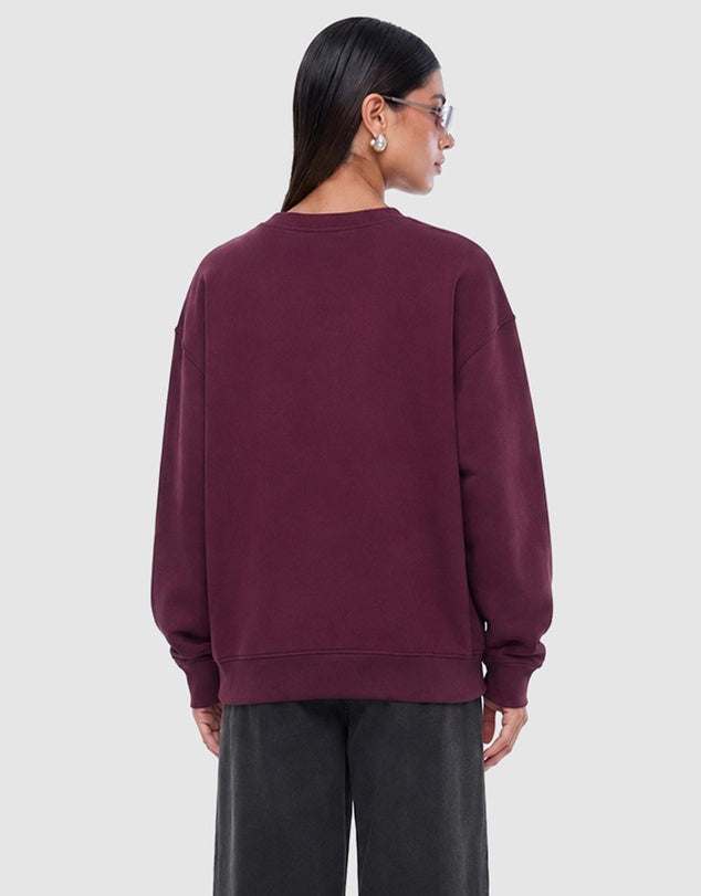 Ena Pelly Mila Oversized Sweater Deep Cherry Red
