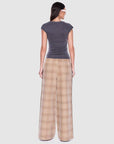 Ena Pelly Myla Wide Leg Pant Biege Check