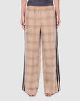 Ena Pelly Myla Wide Leg Pant Biege Check