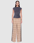 Ena Pelly Myla Wide Leg Pant Biege Check