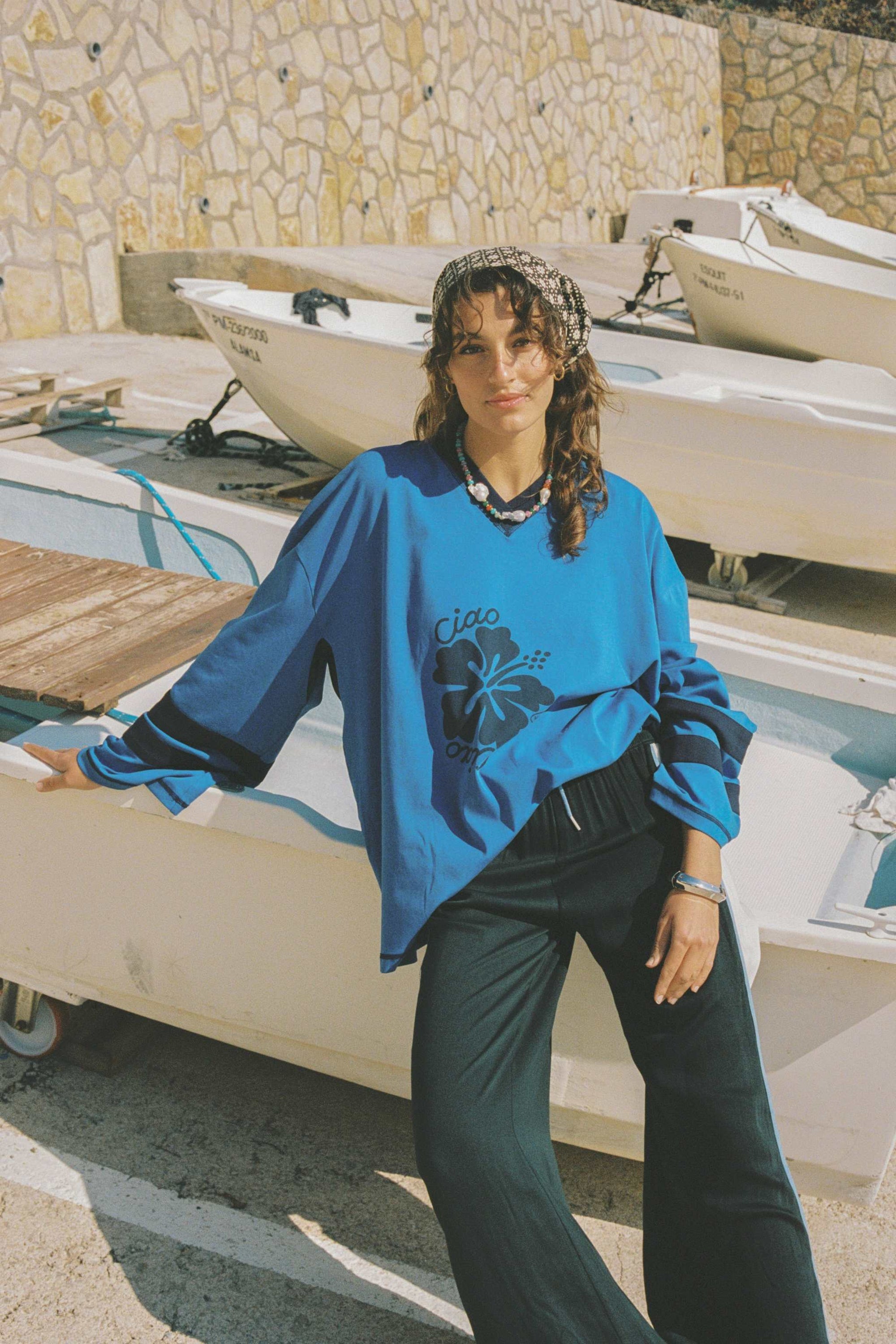 Ciao Ciao Vacation Blue Hibiscus Speedway Tee