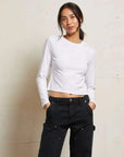 Perfectwhitetee Jamie Recycled Cotton Long Sleeve White