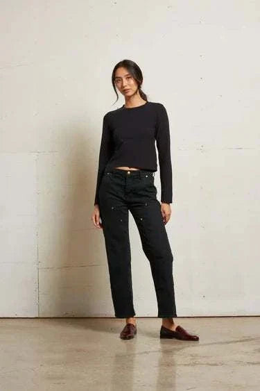 Perfectwhitetee Jamie Recycled Cotton Long Sleeve True Black