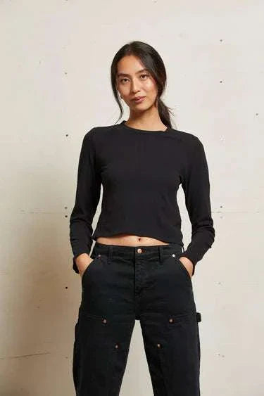 Perfectwhitetee Jamie Recycled Cotton Long Sleeve True Black