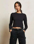 Perfectwhitetee Jamie Recycled Cotton Long Sleeve True Black