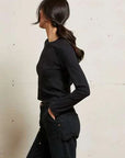 Perfectwhitetee Jamie Recycled Cotton Long Sleeve True Black