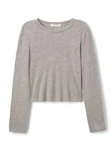 Perfectwhitetee Jamie Recycled Cotton Long Sleeve Heather Grey