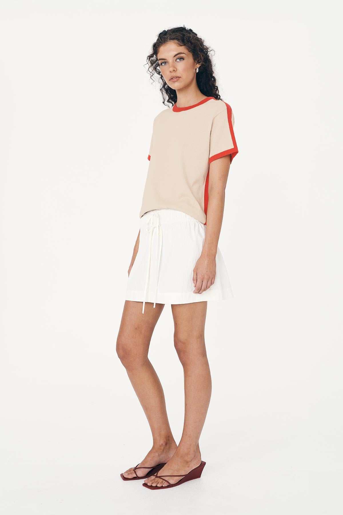 Rowie Jessica Cargo Mini Skirt Bone