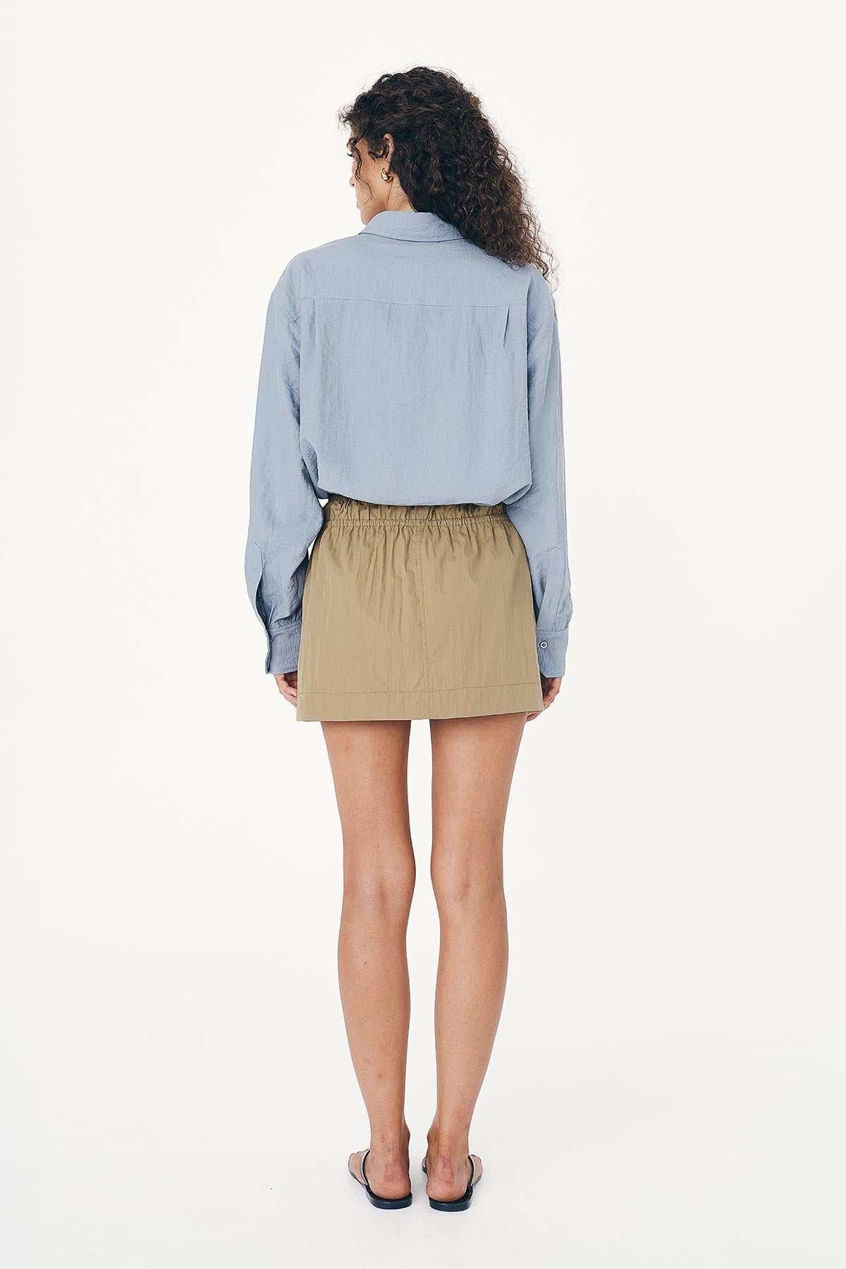 Rowie Jessica Cargo Mini Skirt Washed Khaki