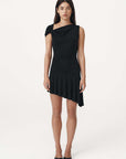Rowie Lea Asym Mini Dress Noir