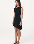 Rowie Lea Asym Mini Dress Noir