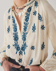 Maison Hotel Lina Blouse Caribe Blue.