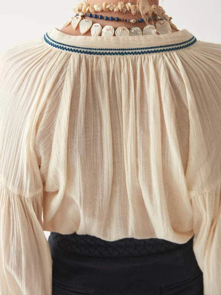 Maison Hotel Lina Blouse Caribe Blue.