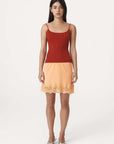 Rowie Marina Silk Mini Skirt Cantaloupe