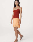 Rowie Marina Silk Mini Skirt Cantaloupe