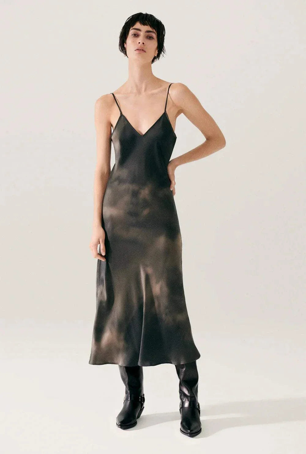 Silk Laundry 90s Slip Dress Smoke