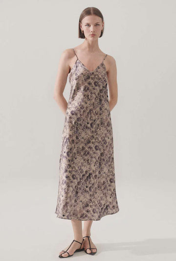 Silk Laundry 90s Slip Dress Aster Floral