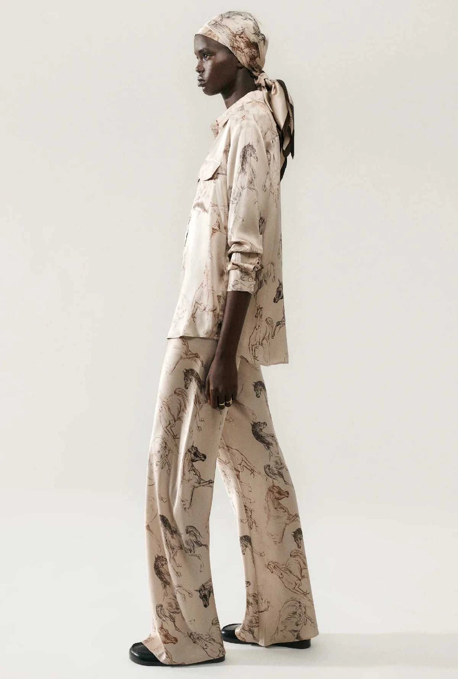 Silk Laundry Bias Cut Pants Wild Horses