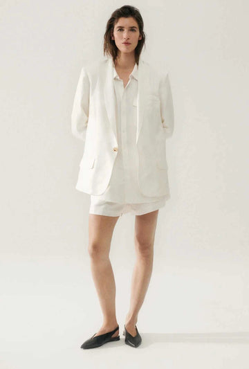 Silk Laundry Twill Miami Blazer White