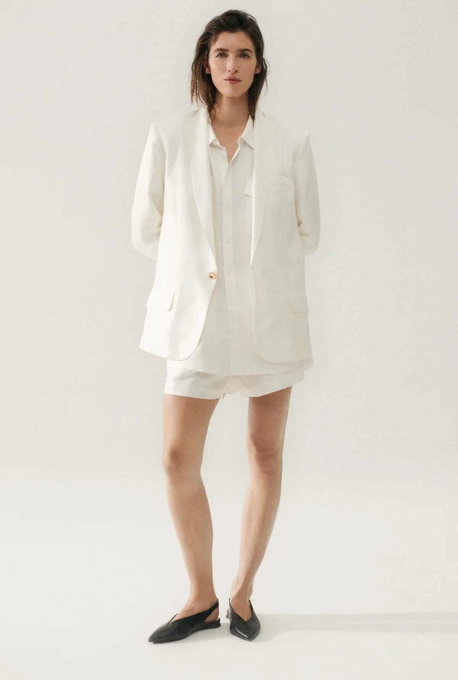 Silk Laundry Twill Miami Blazer White