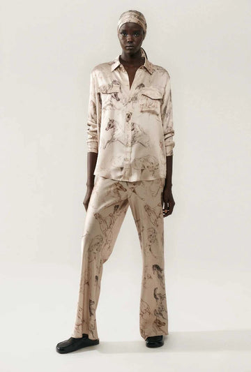 Silk Laundry Bias Cut Pants Wild Horses