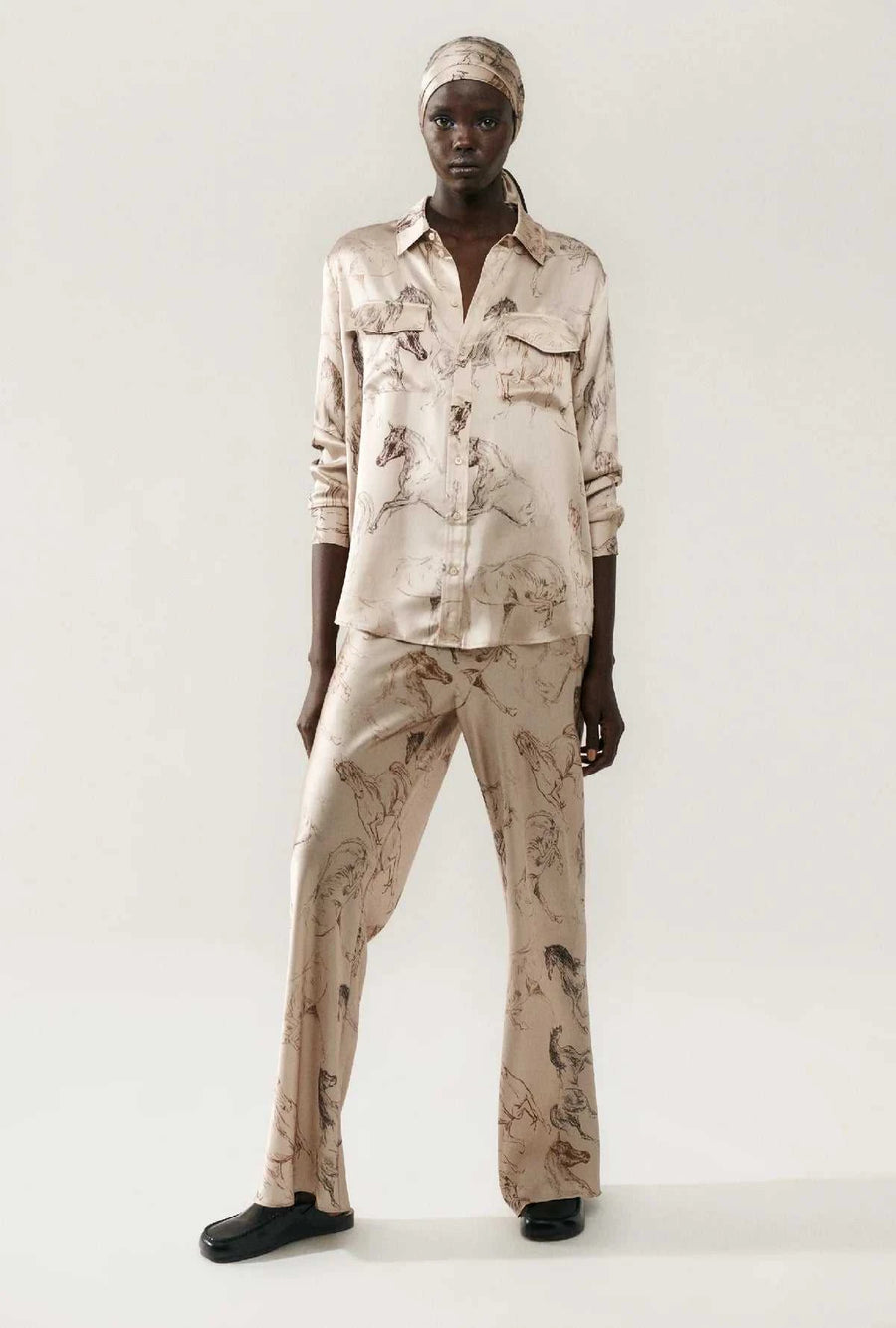 Silk Laundry Bias Cut Pants Wild Horses