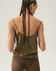 Silk Laundry Bias Cut Cami Dark Earth