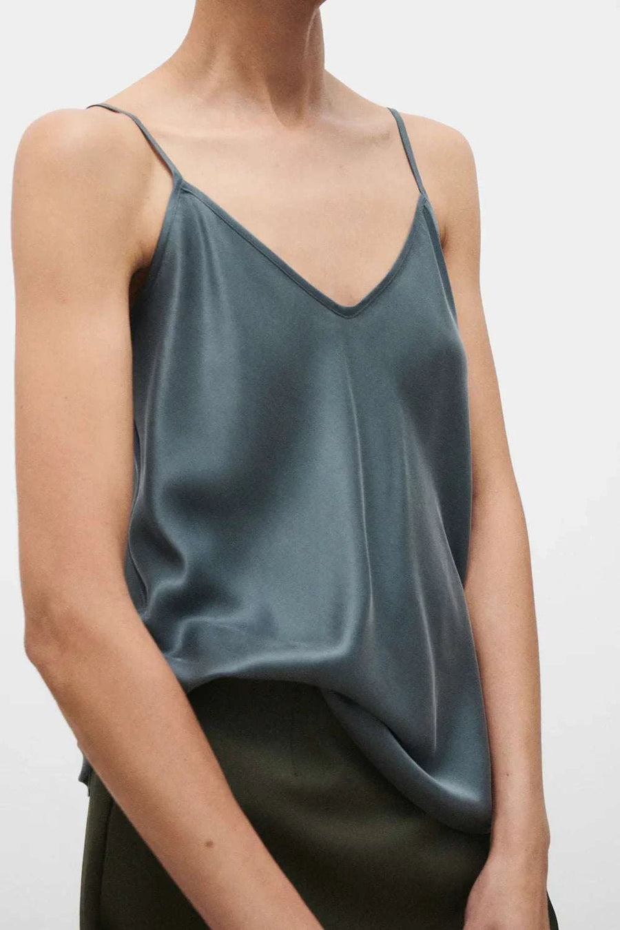 Silk Laundry Bias Cut Cami Slate