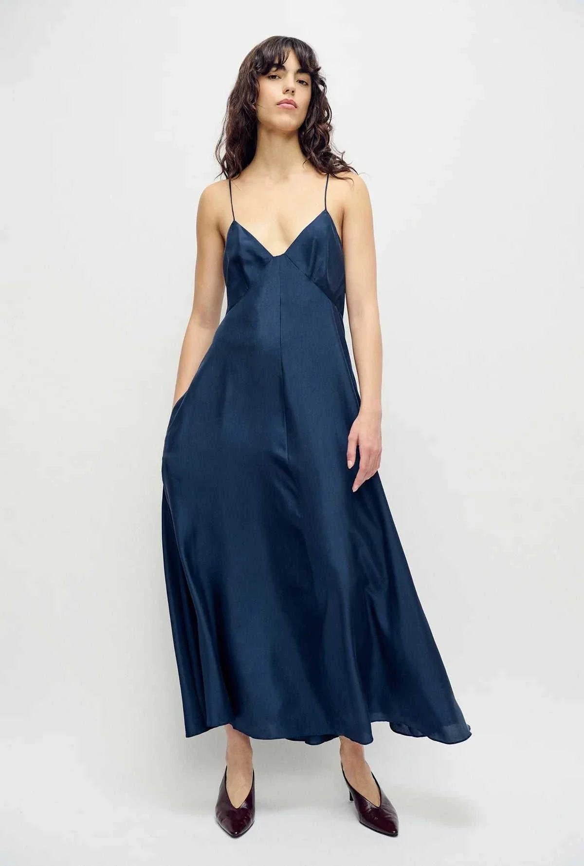 Silk Laundry Long Maxi Dress Midnight