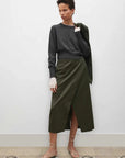 Silk Laundry Cropped Crewneck Granite Melange