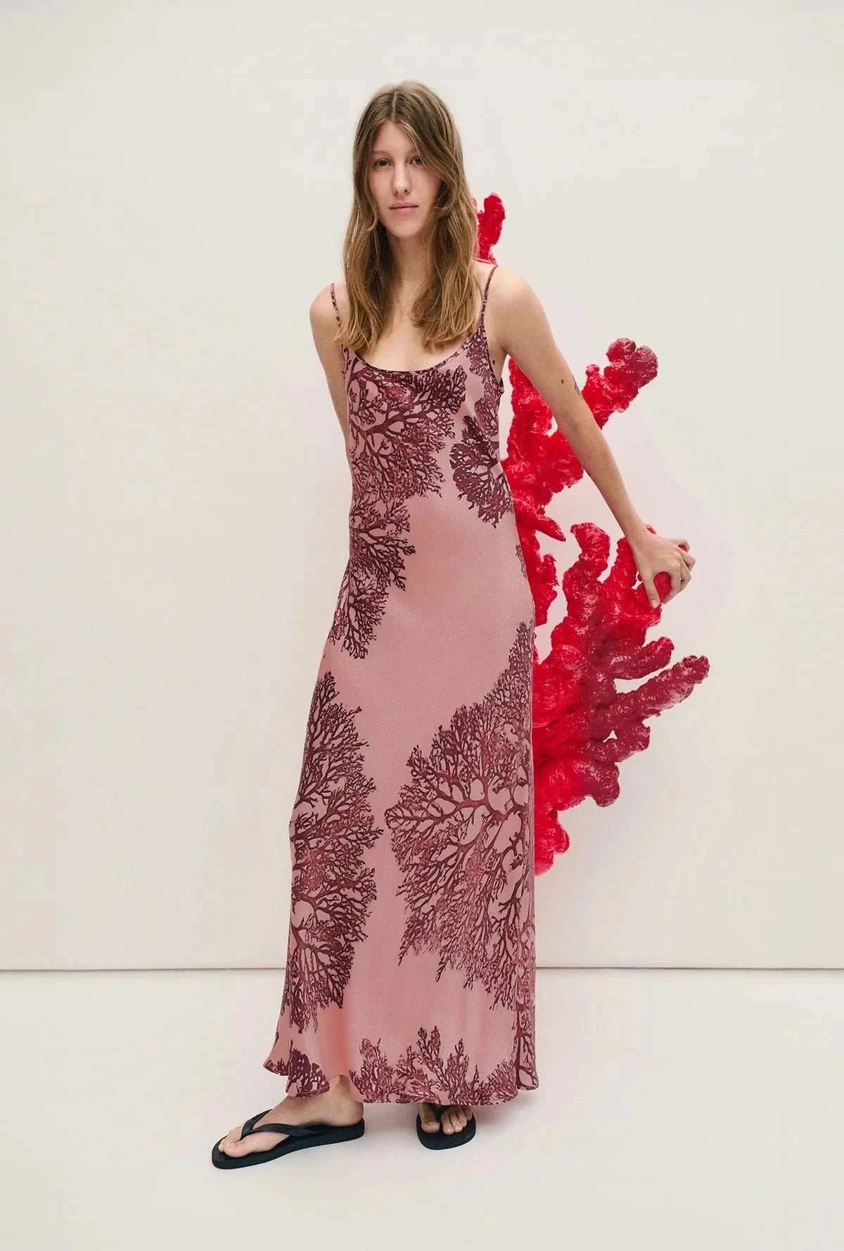 Silk Laundry 1996 Dress Pressed Coral