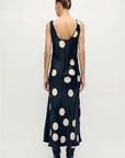 Silk Laundry Scoop Neck Dress Large Polka Dot