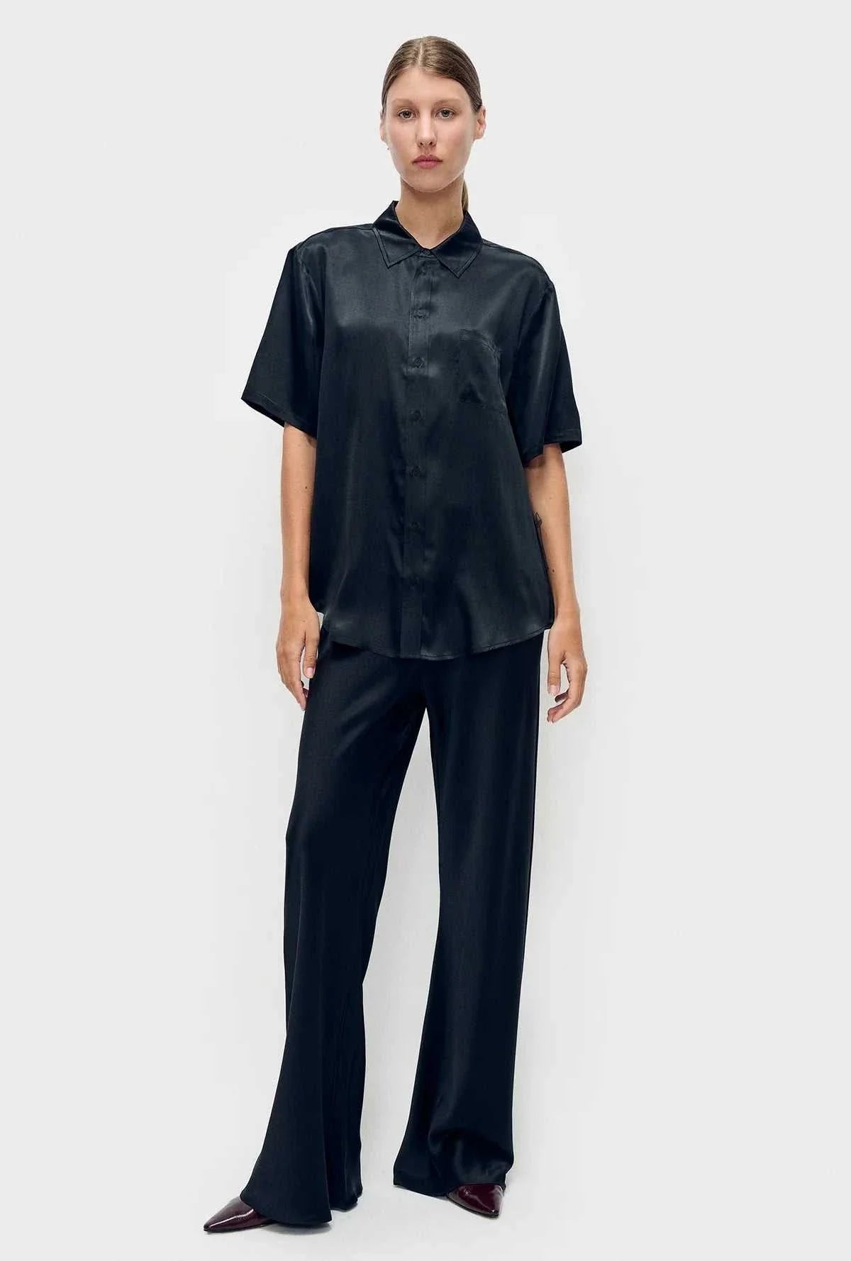 Silk Laundry Short Sleeve Boyfriend Shirt Year Of The Horse