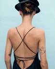 Silk Laundry Dive Dress Black