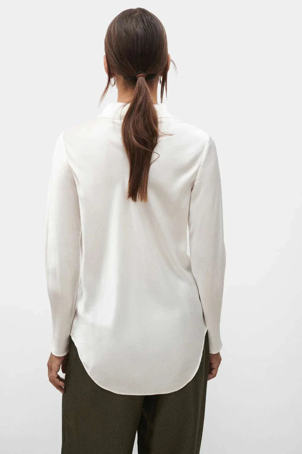 Silk Laundry Bias Cut Shirt White