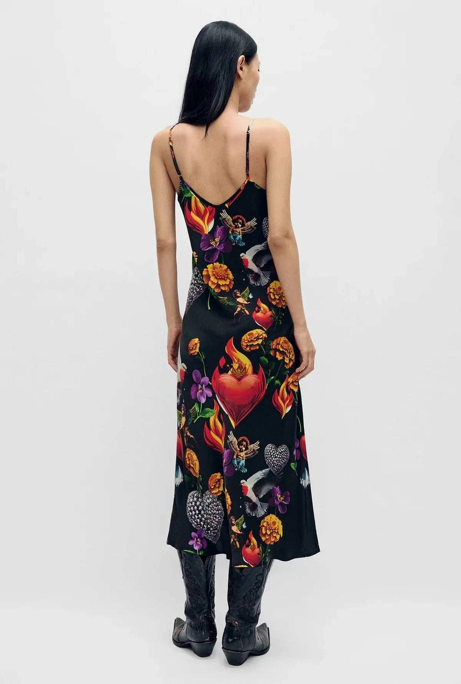 Silk Laundry 90s Slip Dress Dearly Beloved Black