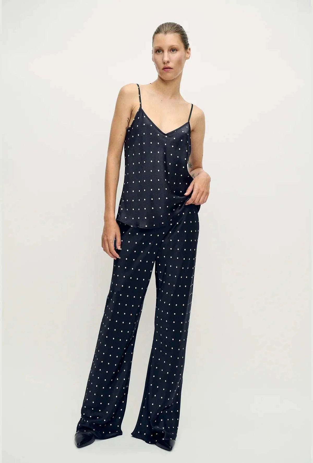 Silk Laundry Bias Cut Cami Polka Dot