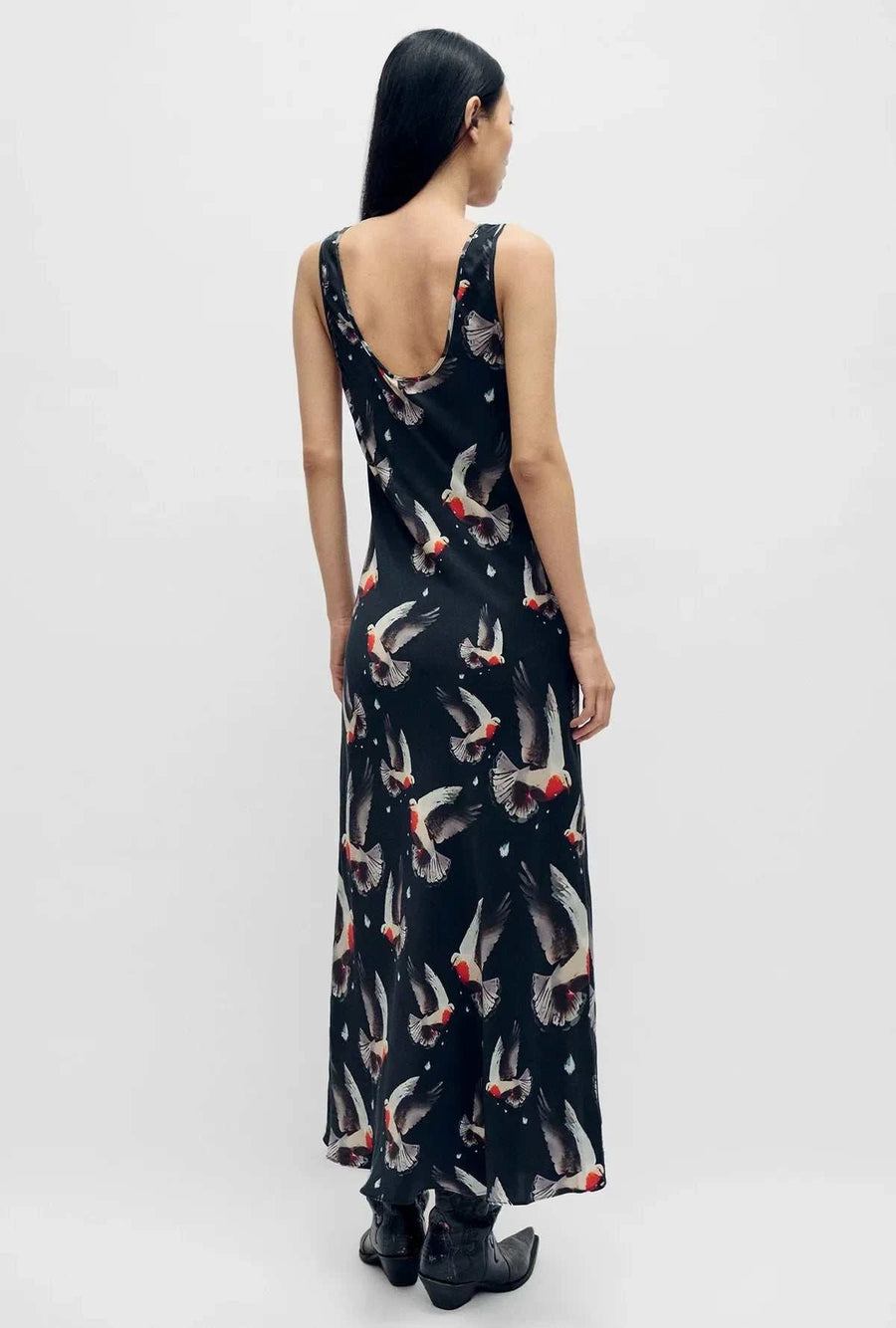 Silk Laundry Scoop Neck Dress Bleeding Dove