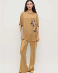 Silk Laundry Short Sleeve Boyfriend Shirt Seahorse