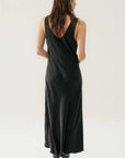 Silk Laundry Scoop Neck Dress Black