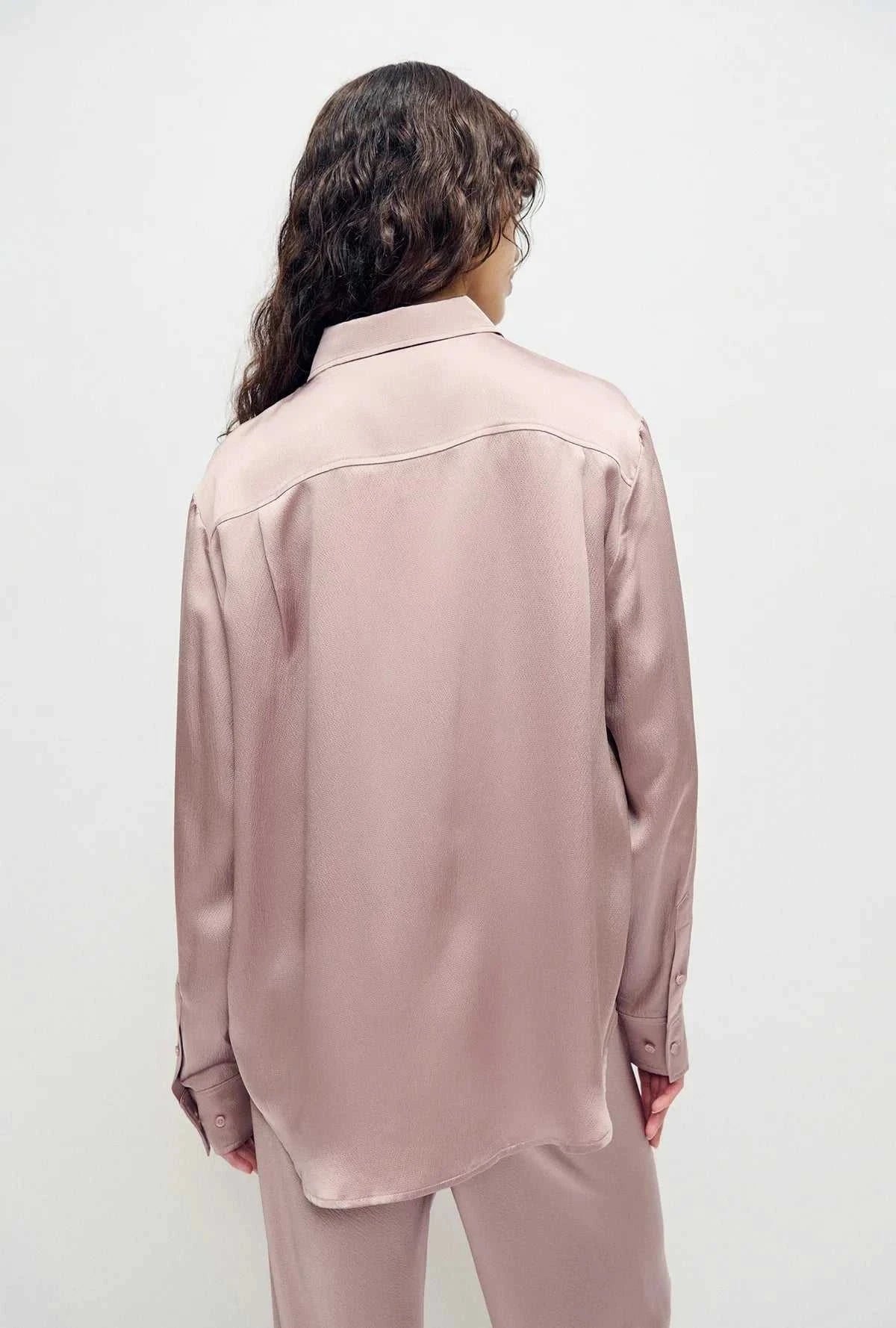 Silk Laundry Hammered Boyfriend Shirt Lasso